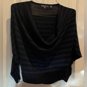 Vince Black Blue Stripe Cashmere Dolman Sweater